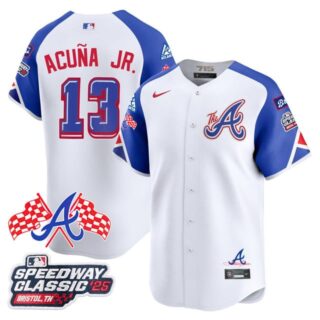 Men's Atlanta Braves #13 Ronald Acuna Jr. 2025 Speedway Classic Limited Jersey V1 All Stitched