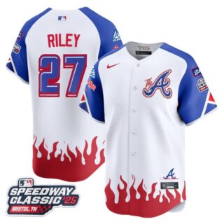Men's Atlanta Braves #27 Austin Riley 2025 Speedway Classic Limited Jersey V2 All Stitched