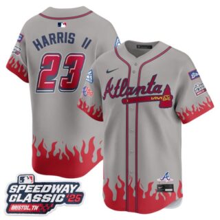 Men's Atlanta Braves #23 Michael Harris II 2025 Speedway Classic Limited Jersey V2 All Stitched