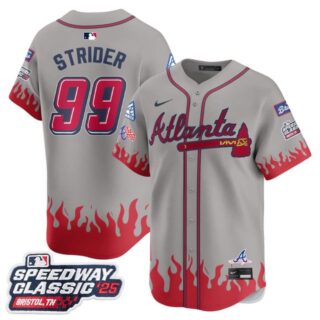 Men's Atlanta Braves #99 Spencer Strider 2025 Speedway Classic Limited Jersey V2 All Stitched