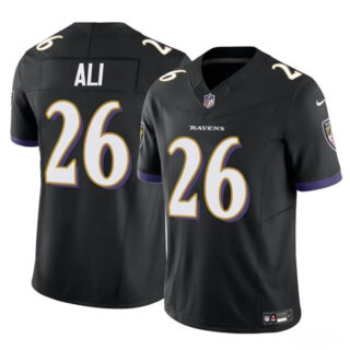 Men's Baltimore Ravens #26 Rasheen Ali Black 2025 F.U.S.E Vapor Limited Football Jersey