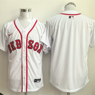 Men's Boston Red Sox Blank White Home Limited Stitched Baseball Jersey