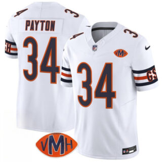 Men's Chicago Bears #34 Walter Payton White 2025 F.U.S.E. With VMH Patch Vapor Untouchable Limited Stitched Football Jersey