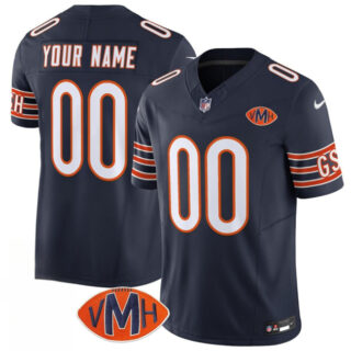 Men's Chicago Bears Active Player Custom Navy 2025 F.U.S.E. With VMH Patch Vapor Untouchable Limited Stitched Football Jersey
