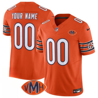 Men's Chicago Bears Active Player Custom Orange 2025 F.U.S.E. With VMH Patch Vapor Untouchable Limited Stitched Football Jersey