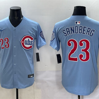 Men's Chicago Cubs #23 Ryne Sandberg Blue 'Ryne Sandberg Tribute' Vapor Limited V2 Stitched Baseball Jersey