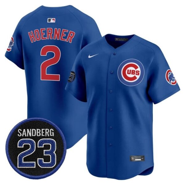 Men's Chicago Cubs 'Ryne Sandberg Tribute' Vapor Premier Limited Jersey V2 All Stitched #2 Nico Hoerner