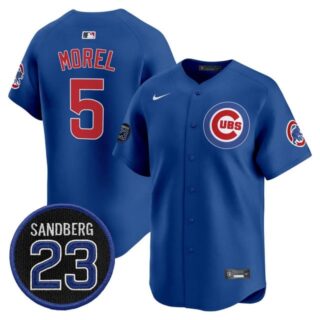 Men's Chicago Cubs 'Ryne Sandberg Tribute' Vapor Premier Limited Jersey V2 All Stitched #5 Christopher Morel