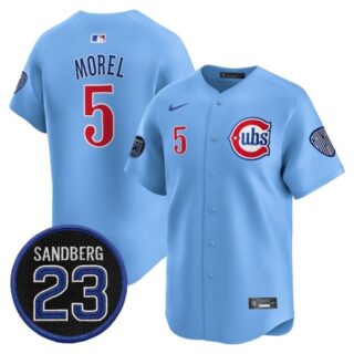 Men's Chicago Cubs 'Ryne Sandberg Tribute' Vapor Premier Limited Jersey V2 All Stitched #5 Christopher Morel