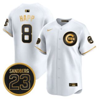 Men's Chicago Cubs 'Ryne Sandberg Tribute' Vapor Premier Limited Jersey V2 All Stitched #8 Ian Happ