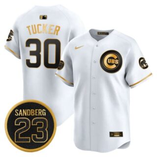 Men's Chicago Cubs 'Ryne Sandberg Tribute' Vapor Premier Limited Jersey V2 All Stitched #30 Kyle Tucker