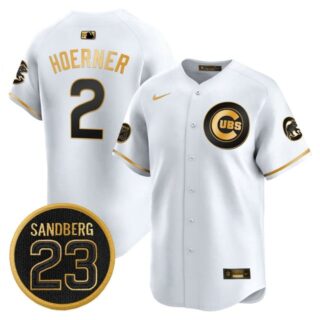 Men's Chicago Cubs 'Ryne Sandberg Tribute' Vapor Premier Limited Jersey V2 All Stitched #2 Nico Hoerner