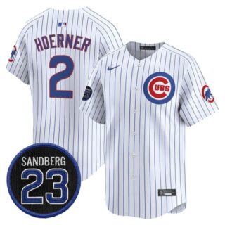 Men's Chicago Cubs 'Ryne Sandberg Tribute' Vapor Premier Limited Jersey V2 All Stitched #2 Nico Hoerner