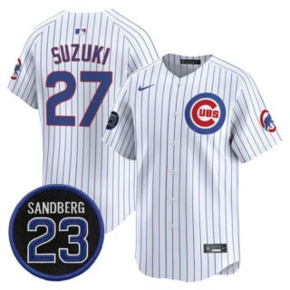 Men's Chicago Cubs 'Ryne Sandberg Tribute' Vapor Premier Limited Jersey V2 All Stitched #27 Seiya Suzuki