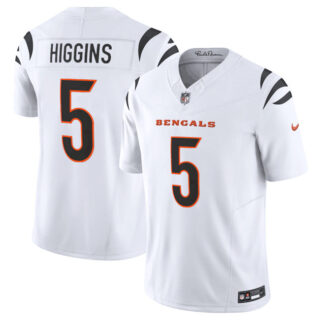 Men's Cincinnati Bengals #5 Tee Higgins White F.U.S.E. Vapor Untouchable Limited Stitched Jersey