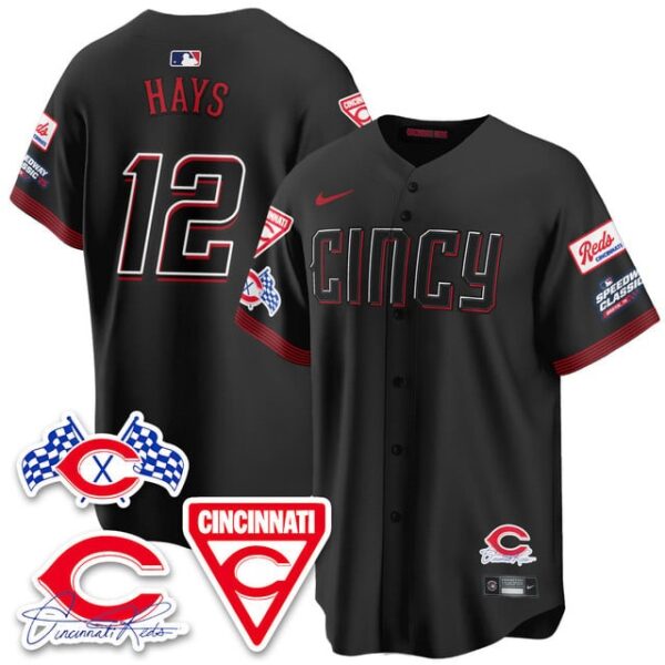 Men's Cincinnati Reds #12 Austin Hays 2025 Speedway Limited Jersey V1 All Stitched