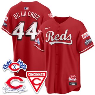 Men's Cincinnati Reds #44 Elly De La Cruz 2025 Speedway Limited Jersey V1 All Stitched