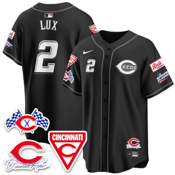 Men's Cincinnati Reds #2 Gavin Lux 2025 Speedway Limited Jersey V1 All Stitched