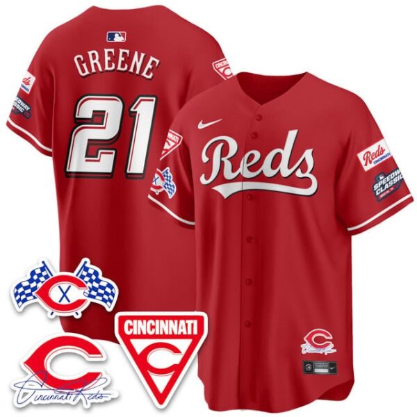 Men's Cincinnati Reds #21 Hunter Greene 2025 Speedway Limited Jersey V1 All Stitched