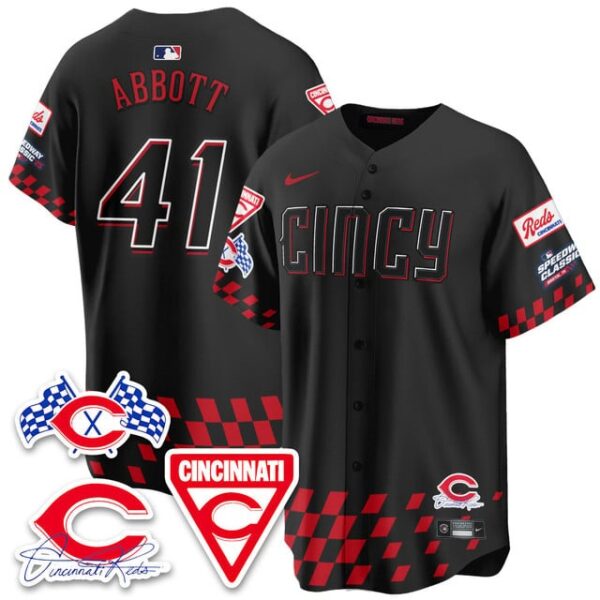 Men's Cincinnati Reds #41 Andrew Abbott 2025 Speedway Limited Jersey V2 All Stitched