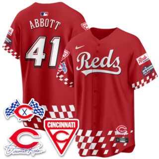 Men's Cincinnati Reds #41 Andrew Abbott 2025 Speedway Limited Jersey V2 All Stitched