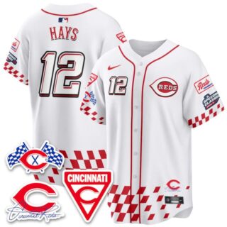 Men's Cincinnati Reds #12 Austin Hays 2025 Speedway Limited Jersey V2 All Stitched
