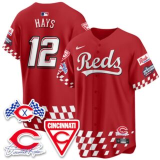 Men's Cincinnati Reds #12 Austin Hays 2025 Speedway Limited Jersey V2 All Stitched