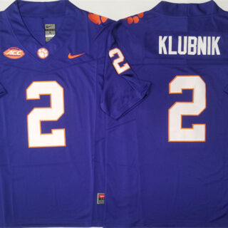 Men's Clemson Tigers #2 Cade Klubnik Purple F.U.S.E. Stitched Football Jersey