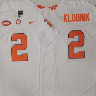 Men's Clemson Tigers #2 Cade Klubnik White F.U.S.E. Stitched Football Jersey