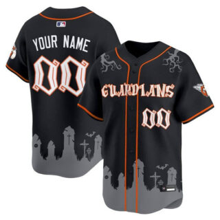 Men's Cleveland Guardians Active Player Custom Active Player Custom Black 'Halloween Edition' Vapor Premier Limited Baseball Jersey