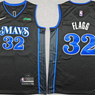 Men's Dallas Mavericks #32 Cooper Flagg Black City Edition Stitched Basketball Jersey