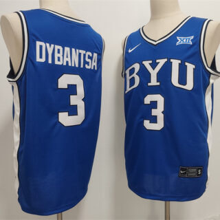 Men's Duke Blue Devils #3 AJ Dybantsa Blue Stitched Basketball Jersey