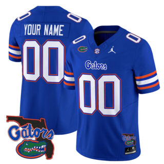 Men's Florida Gators ACTIVE PLAYER Custom Royal 2024 F.U.S.E. Florida Patch Vapor Limited Stitched Football Jersey