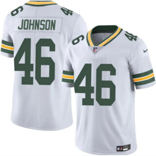 Men's Green Bay Packers #46 Amar Johnson White 2025 Vapor Untouchable Limited Stitched Football Jersey