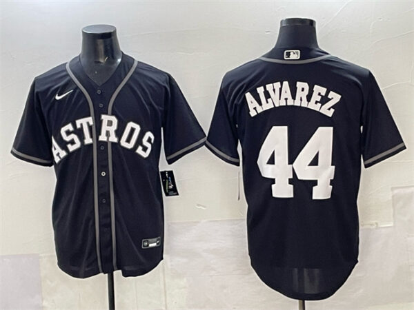 Men's Houston Astros #44 Yordan Alvarez Black Lights Out Limited Stitched Baseball Jersey