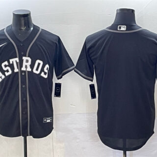 Men's Houston Astros Blank Black Lights Out Limited Stitched Baseball Jersey
