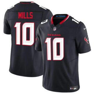 Men's Houston Texans #10 Davis Mills Navy 2025 F.U.S.E. Vapor Limited Stitched Football Jersey