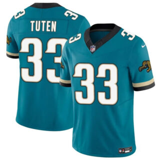 Men's Jacksonville Jaguars #33 Bhayshul Tuten Teal 2024 F.U.S.E. Prowler Throwback Vapor Limited Stitched Football Jersey