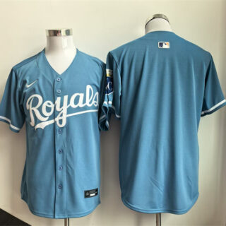 Men's Kansas City Royals Blank Light Blue Limited Stitched Baseball Jersey