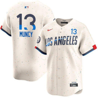 Men's Los Angeles Dodgers #13 Max Muncy Cream 2024 City Connect Limited Stitched Baseball Jersey