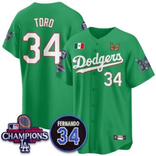 Men's Los Angeles Dodgers #34 El Toro Mexican For 34 Jersey All Stitched
