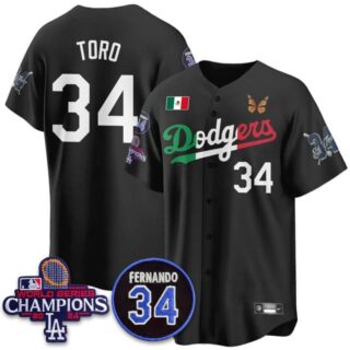 Men's Los Angeles Dodgers #34 El Toro Mexican For 34 Jersey All Stitched