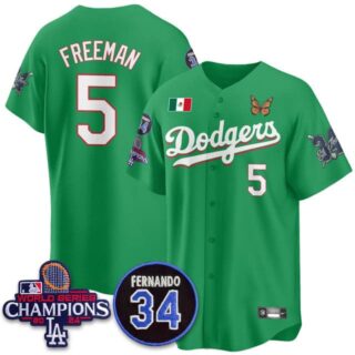 Men's Los Angeles Dodgers #5 Freddie Freeman Mexican For 34 Jersey All Stitched