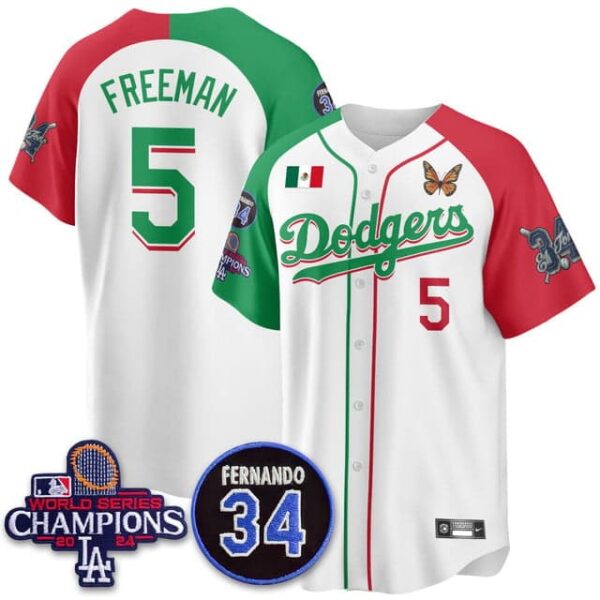 Men's Los Angeles Dodgers #5 Freddie Freeman Mexican For 34 Jersey All Stitched
