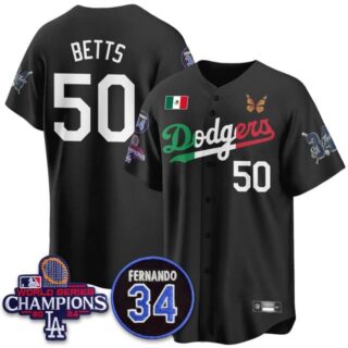 Men's Los Angeles Dodgers #50 Mookie Betts Mexican For 34 Jersey All Stitched