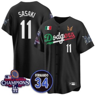 Men's Los Angeles Dodgers #11 Roki Sasaki Mexican For 34 Jersey All Stitched