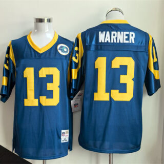 Men's Los Angeles Rams #13 Kurt Warner Royal Throwback Stitched Football Jersey