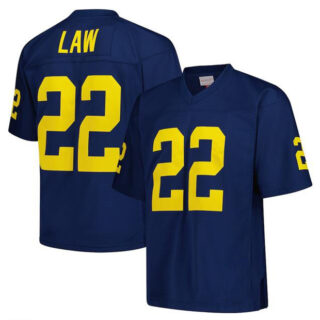 Men's Michigan Wolverines #22 Ty Law Navy Stitched Football Jersey