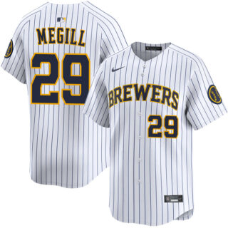 Men's Milwaukee Brewers #29 Trevor Megill White Alternate Limited Stitched Baseball Jersey