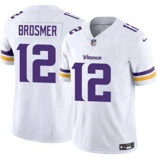 Men's Minnesota Vikings #12 Max Brosmer White 2025 F.U.S.E. Vapor Untouchable Limited Stitched Jersey